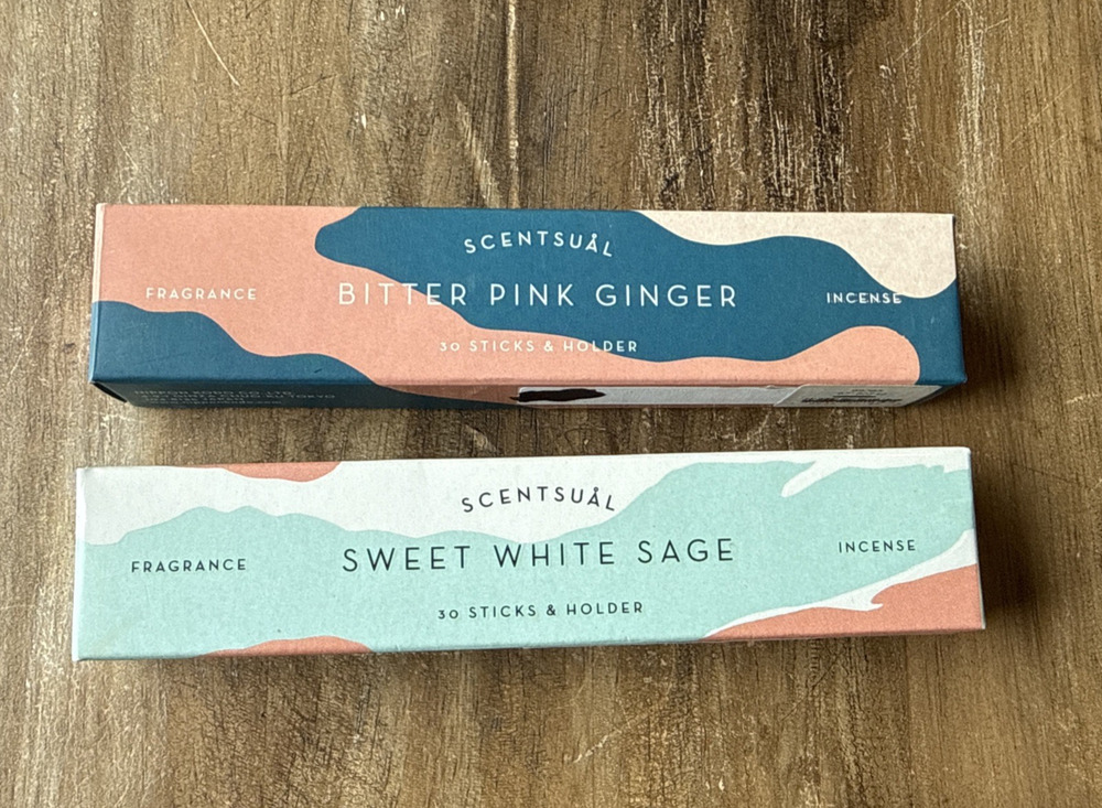 Nippon Kodo Scentsual Incense Sage & Ginger Pack of 2 30 Sticks Each New
